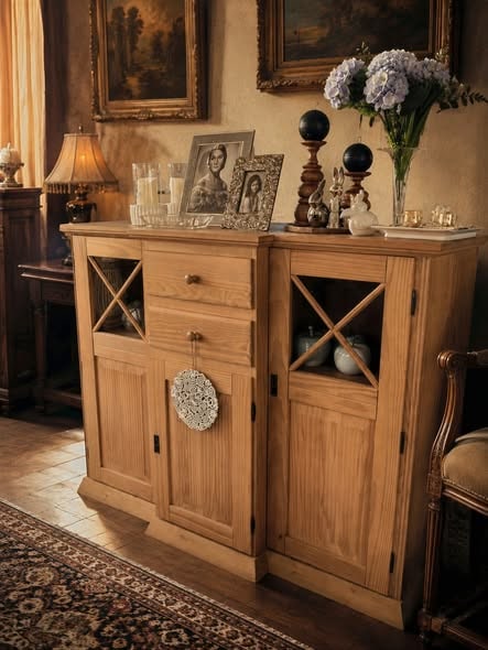 Restored wooden chest of drawers